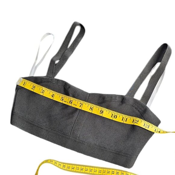 Revolve Superdown Bandage Crop Top, Black , Zip Back, Stretch, Size Small - Picture 3 of 8